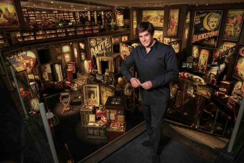 Magician David Copperfield posing for a photo at his International Museum and Library of the Co ...
