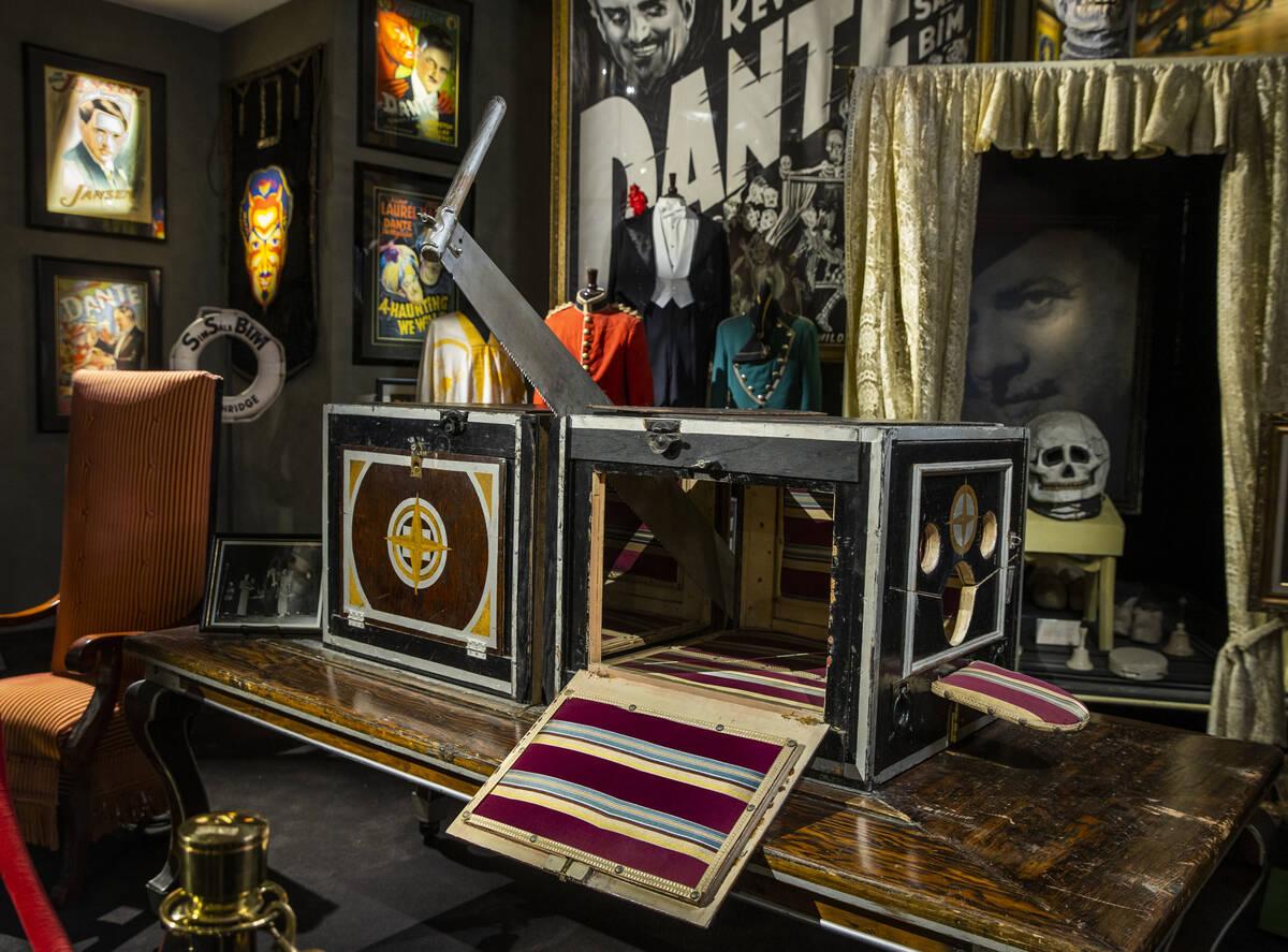 Dante The Magician's 'Sawing In Half' Illusion box on display at David Copperfield's Internatio ...