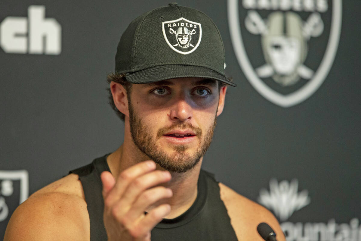 during a practice session at the Raiders Headquarters at the Intermountain Healthcare Performan ...