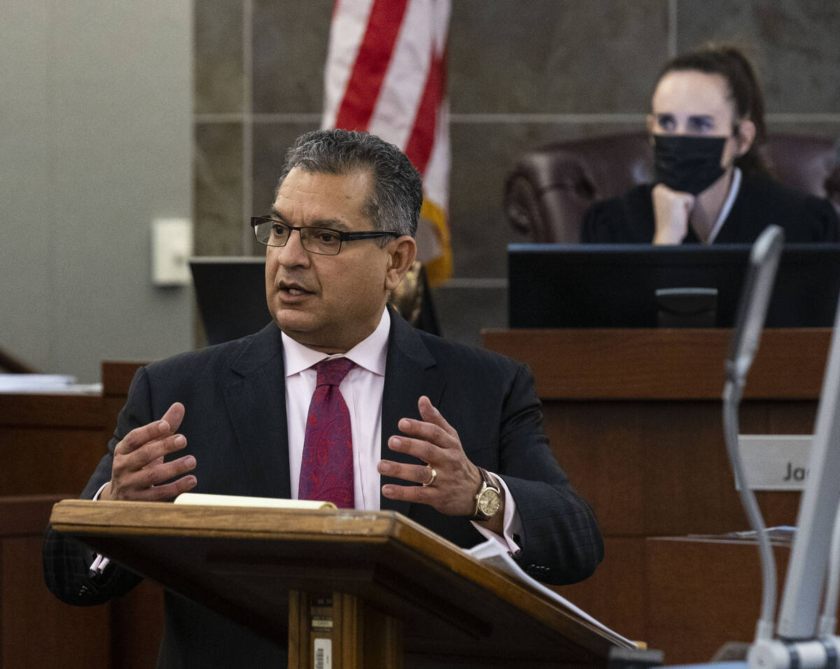 Defense attorney Christopher Oram delivers his closing arguments for the sentencing phase of a ...