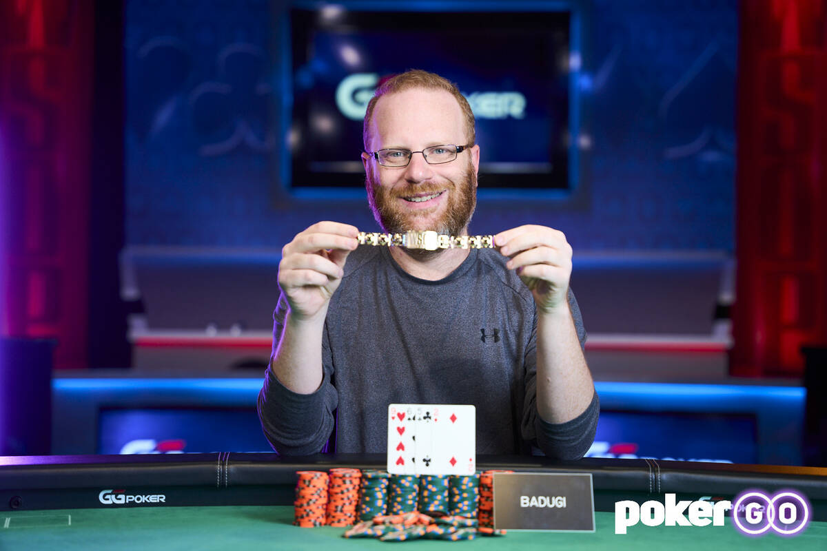 Adam Friedman after winning the $10,000 buy-in Dealer's Choice six-handed event for the third s ...