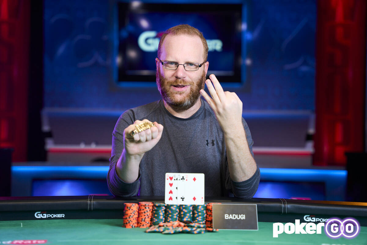 Adam Friedman after winning the $10,000 buy-in Dealer's Choice six-handed event for the third s ...