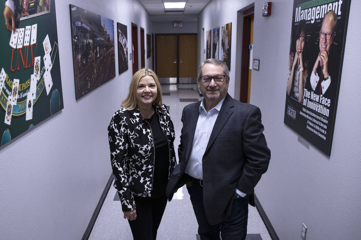 Jennifer Shatley, responsible gaming consultant for UNLV's International Gaming and Alan Feldma ...