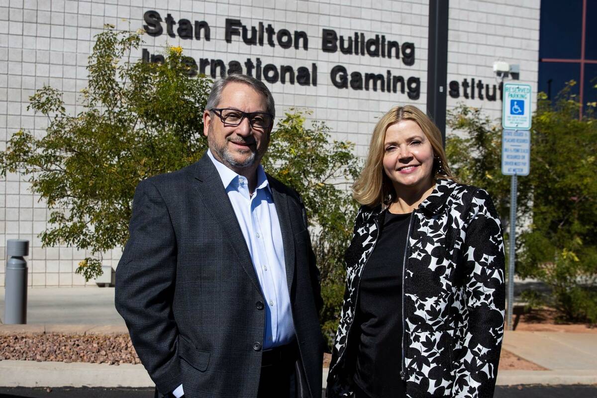 Alan Feldman, a fellow in Responsible Gaming for UNLV's International Gaming and Jennifer Shatl ...