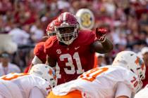 Alabama linebacker Will Anderson Jr. (31) lines up against Mercer during the first half of an N ...