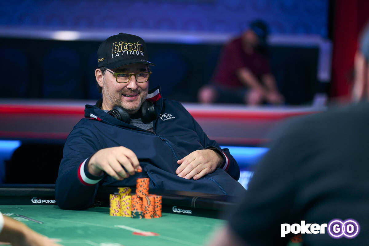 Phil Hellmuth plays in the $10,000 buy-in Dealer's Choice event at the World Series of Poker on ...