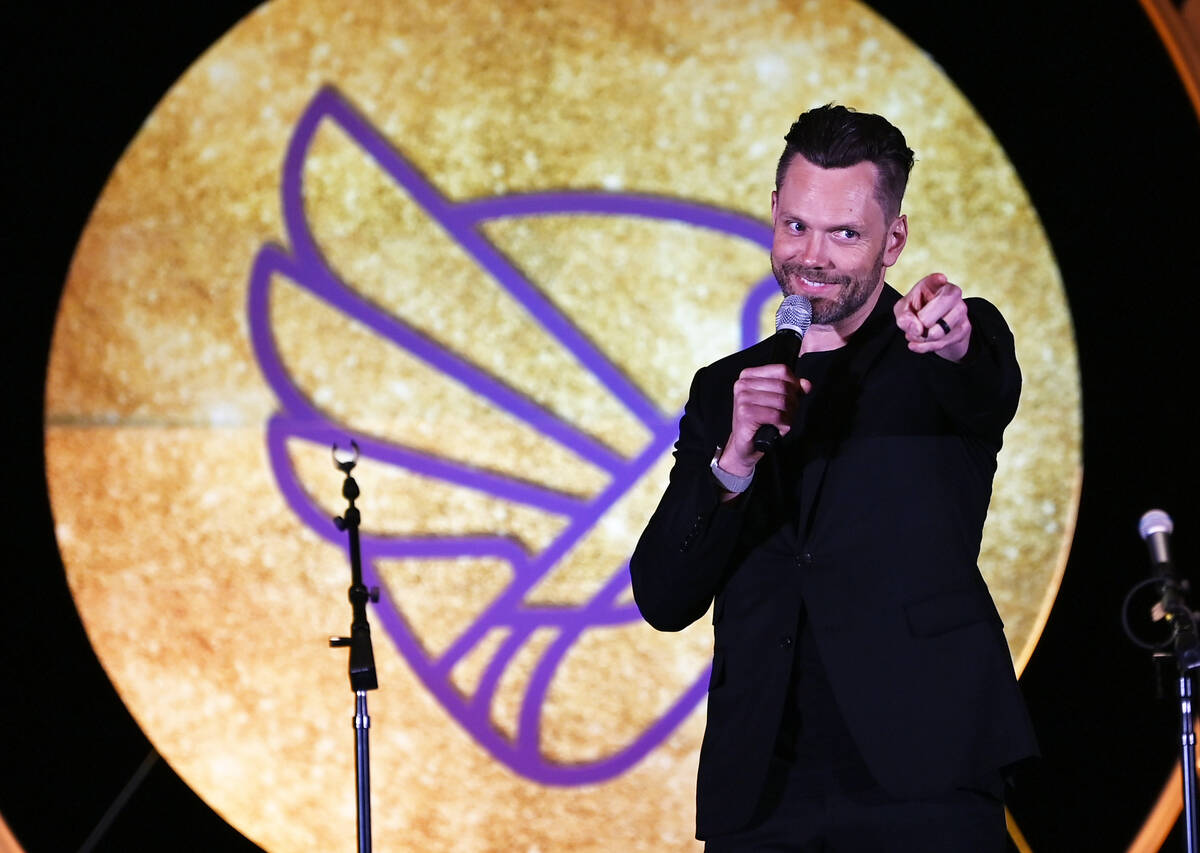 Actor Joel McHale speaks during the Imagine Dragons' seventh annual Tyler Robinson Foundation R ...