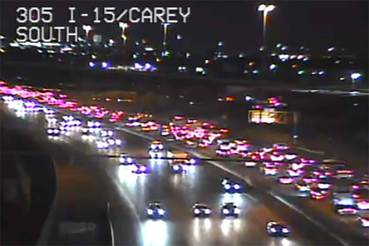 The RTC said all commuters on I-15 southbound should prepare for delays Monday morning and cons ...