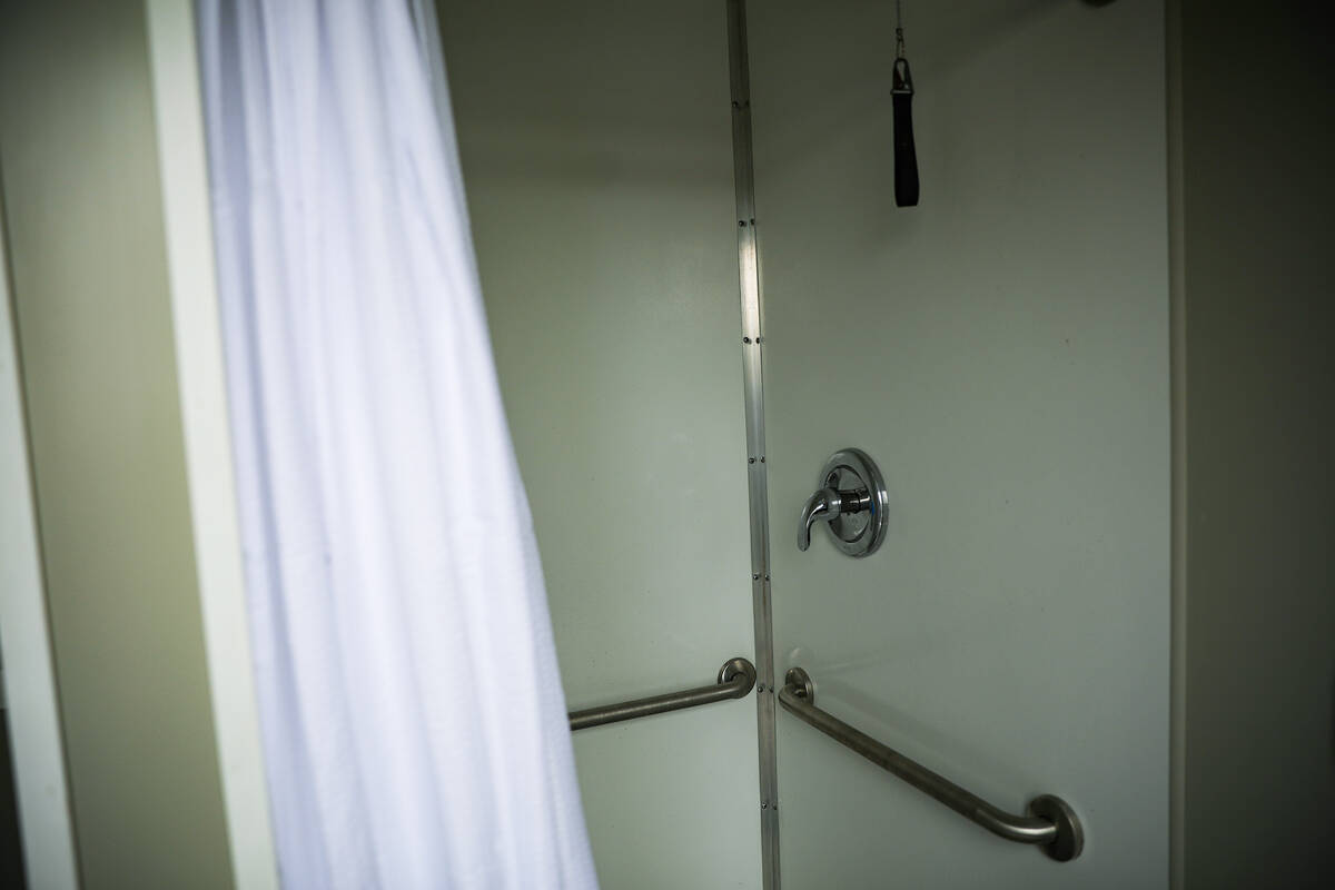 The inside of a new mobile shower made through the partnership of Clean the World and Caesars E ...