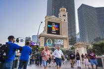 Pedestrians walk past Bellagio on Monday. Blackstone bought the Bellagio in 2019 from MGM Resor ...