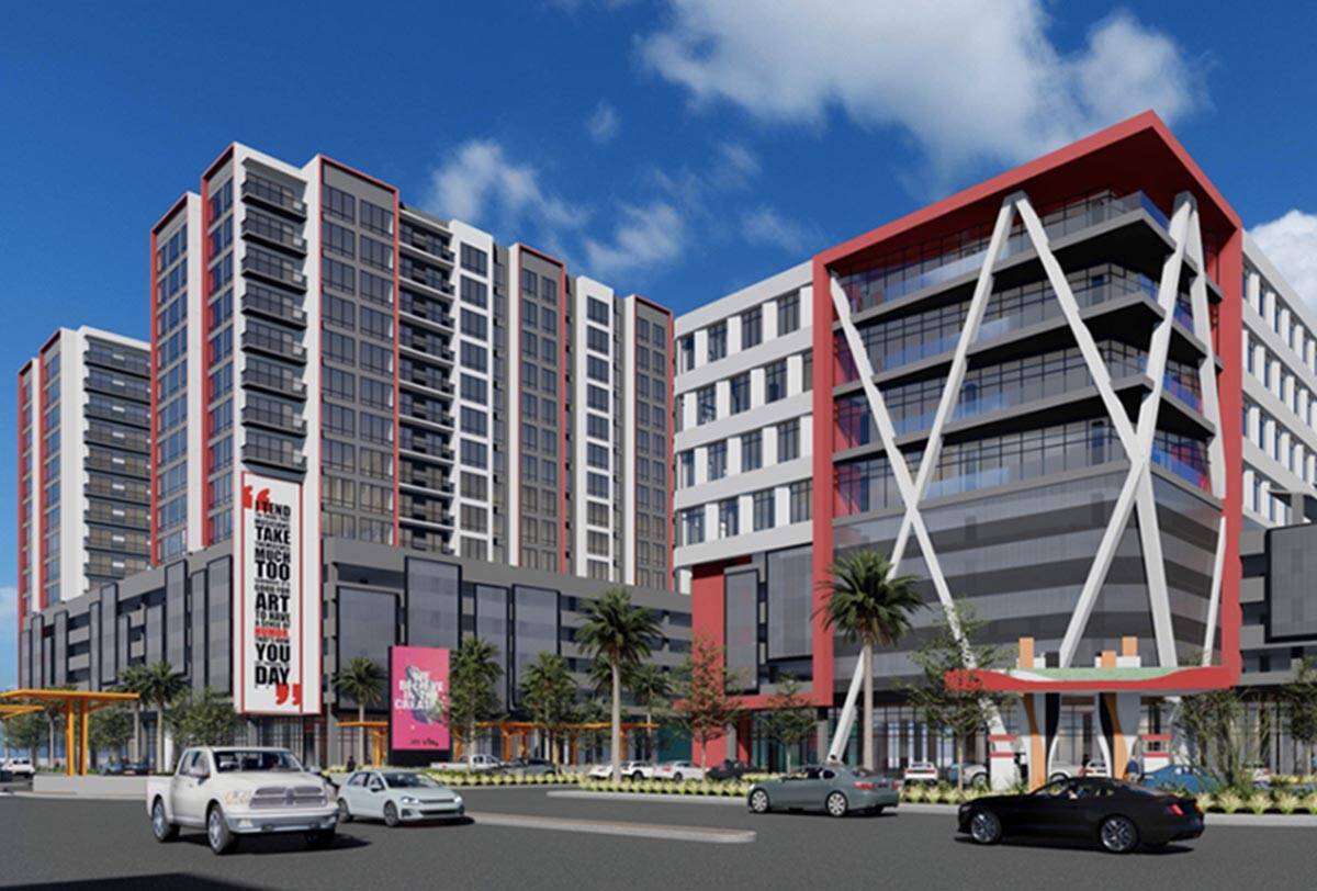 G2 Capital Development plans to build a mixed-use project near UNLV, a rendering of which is se ...