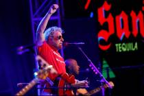 Sammy Hagar, left, and Vic Johnson, right, perform during Sammy Hagar & The Circle concert ...