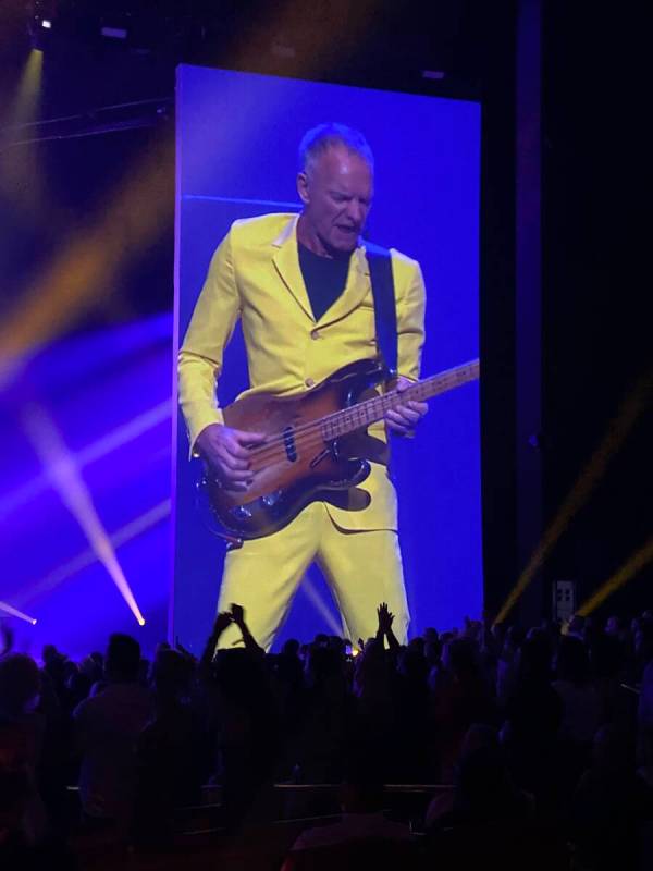 Sting performs during the premiere of "My Songs," his residency show at the Colosseum at Caesar ...