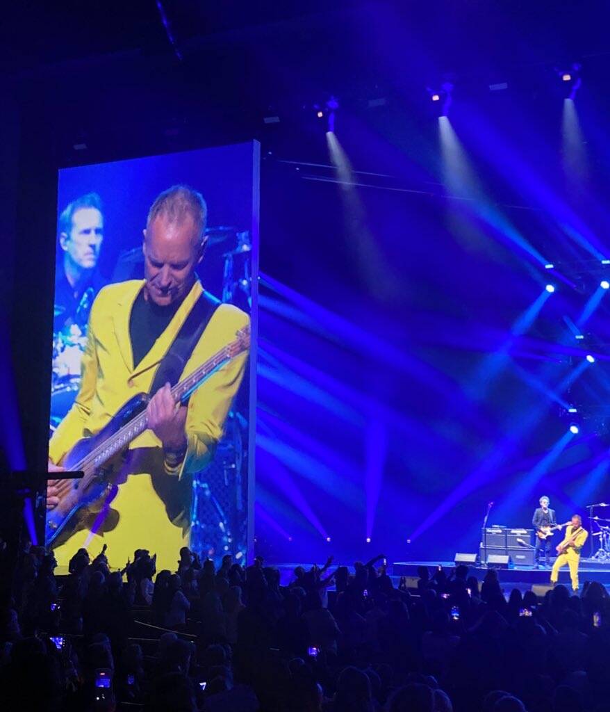 Sting performs during the premiere of "My Songs," his residency show at the Colosseum at Caesar ...