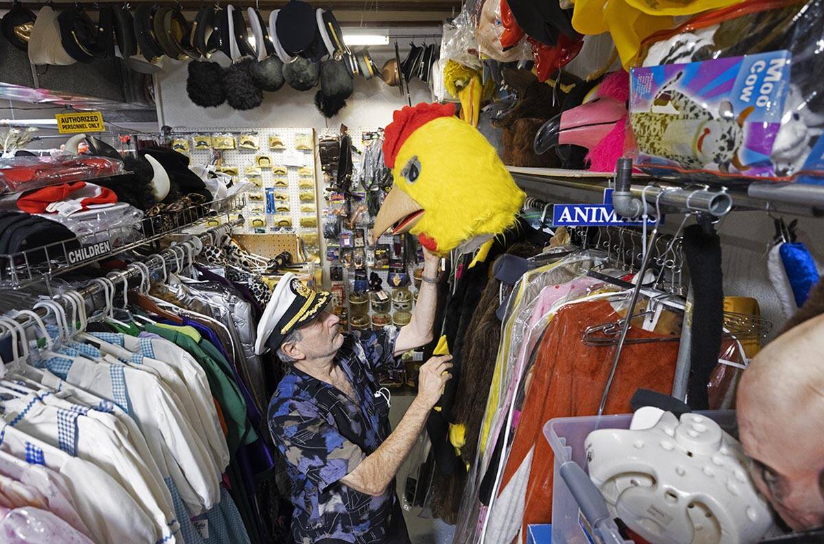 American Costumes owner Martin Howard at his store in Las Vegas on Tuesday, Oct. 19, 2021. (Ben ...