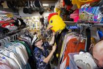 American Costumes owner Martin Howard at his store in Las Vegas on Tuesday, Oct. 19, 2021. (Ben ...