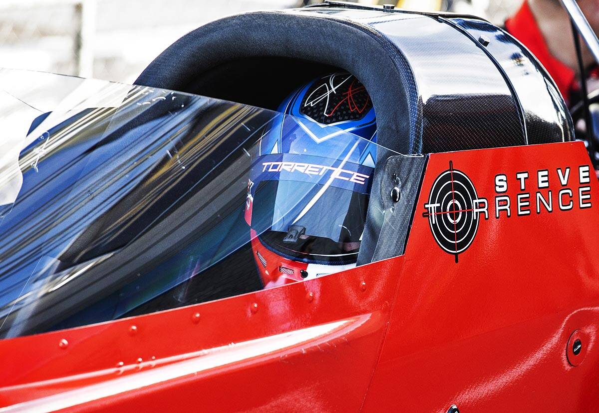 Steve Torrence prepares to race in the Dodge//SRT NHRA Nationals Top Fuel division at Las Vegas ...