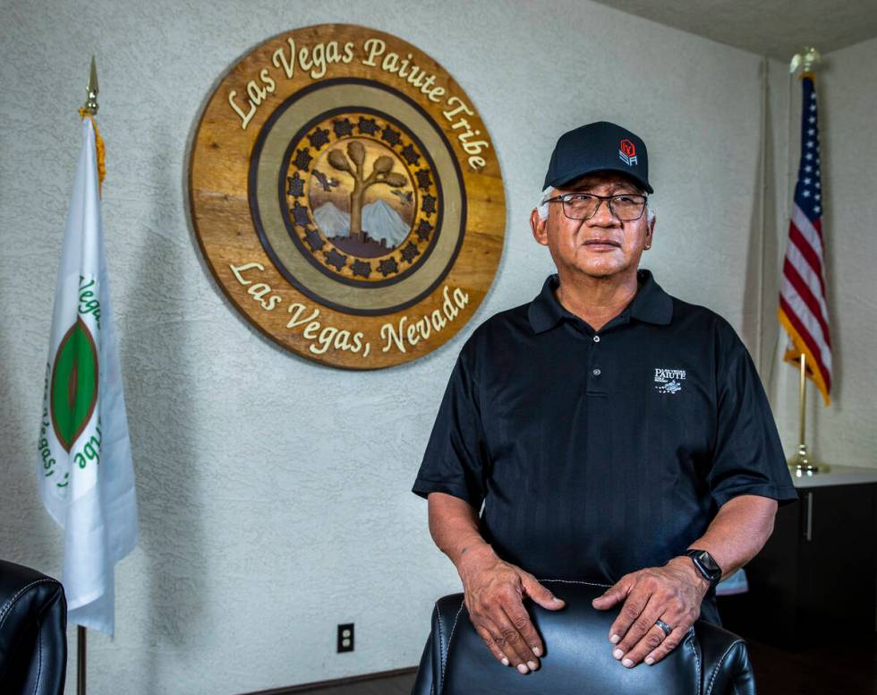 Las Vegas Paiute Tribal Council member Kenny Anderson who organizes language lessons for their ...