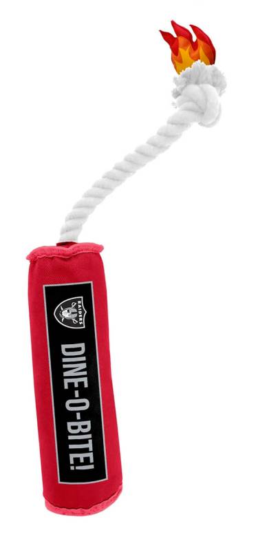 1. Las Vegas Raiders Dine-O-Bite Pet Toy Woof, woof, woof for the home team with this Raiders-b ...