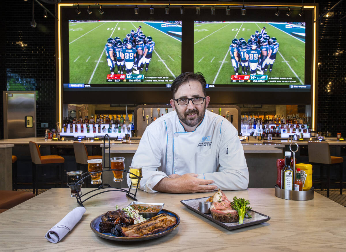 NFL tailgating-themed dishes are K.C. burnt ends brisket platter, left, and a Raiders prime rib ...