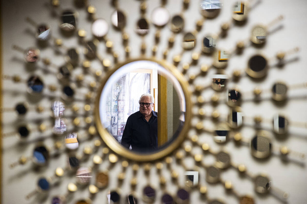 Kenny Epstein, owner of the El Cortez, is reflected in a mirror in the executive offices of the ...