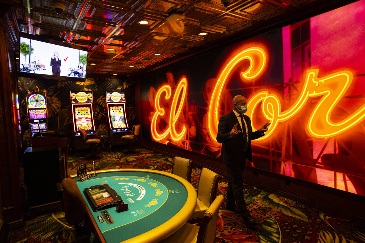 El Cortez general manager Adam Weisberg stands in the high limit room at historic hotel-casino ...