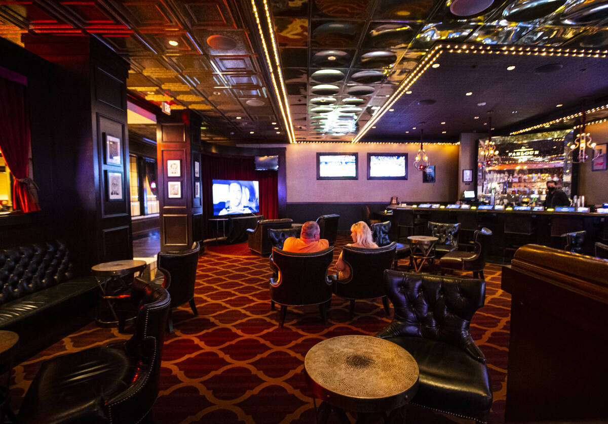 People relax at the Parlour bar at the El Cortez in downtown Las Vegas on Wednesday, Oct. 27, 2 ...