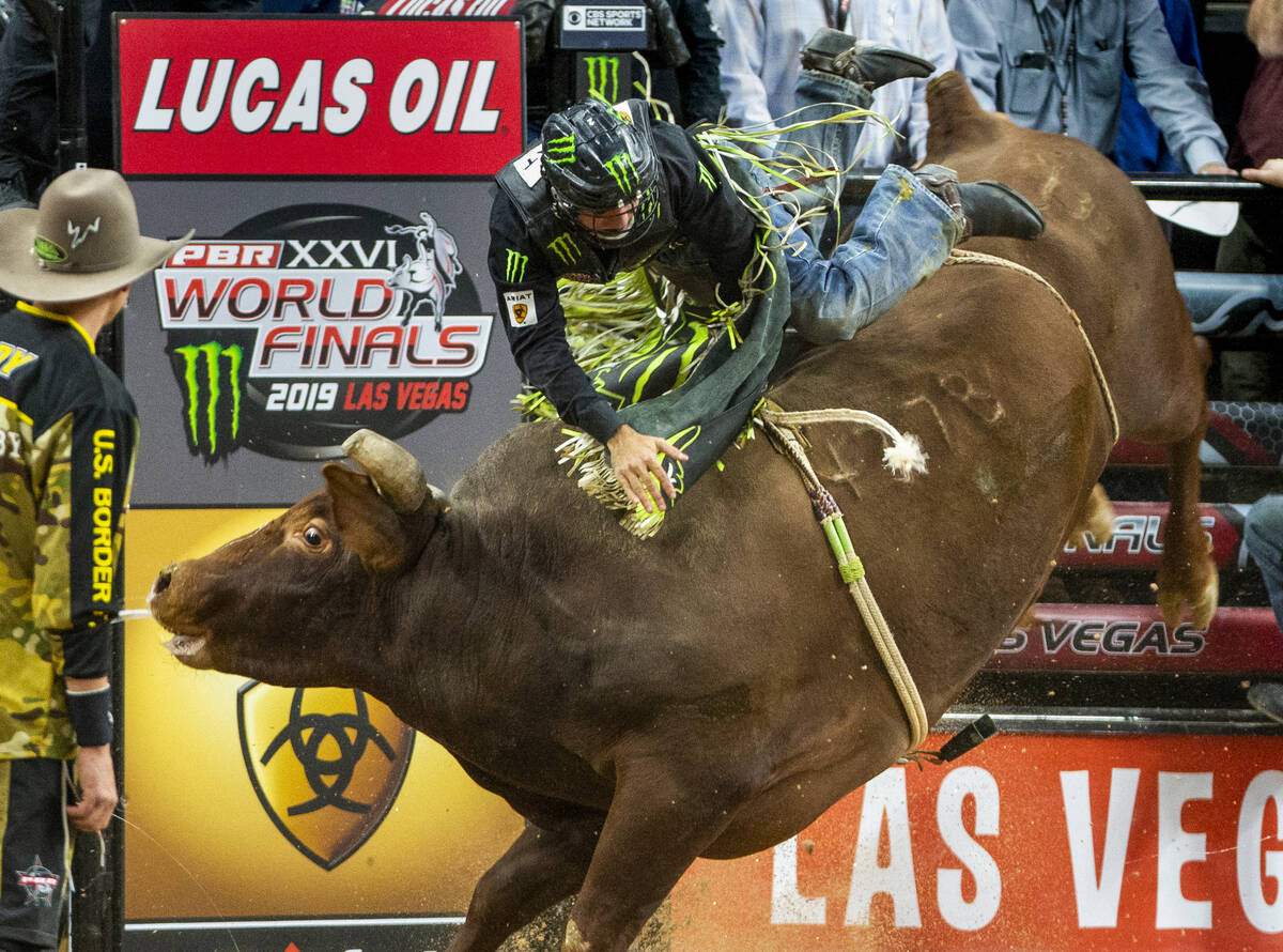 Jose Vitor Leme loses his grip while atop of Lil 2 Train during the last day of the PBR World F ...