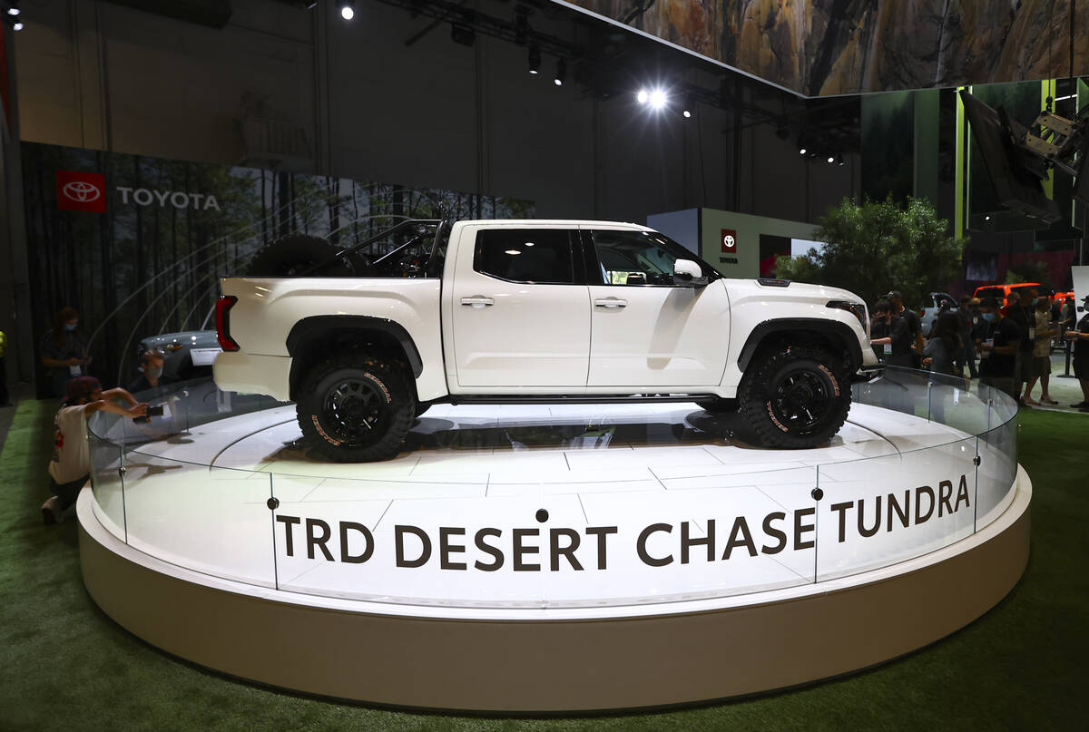 Toyotaճ TRD Desert Chase Tundra is seen during the Specialty Equipment Market Association ...
