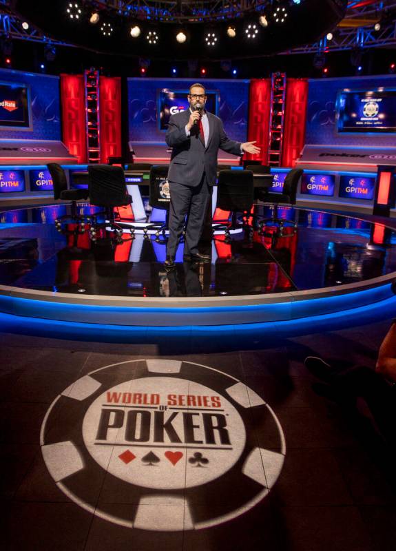 Jack Effel, Vice President of World Series of Poker, welcomes players to Day 1A of the $10,000 ...