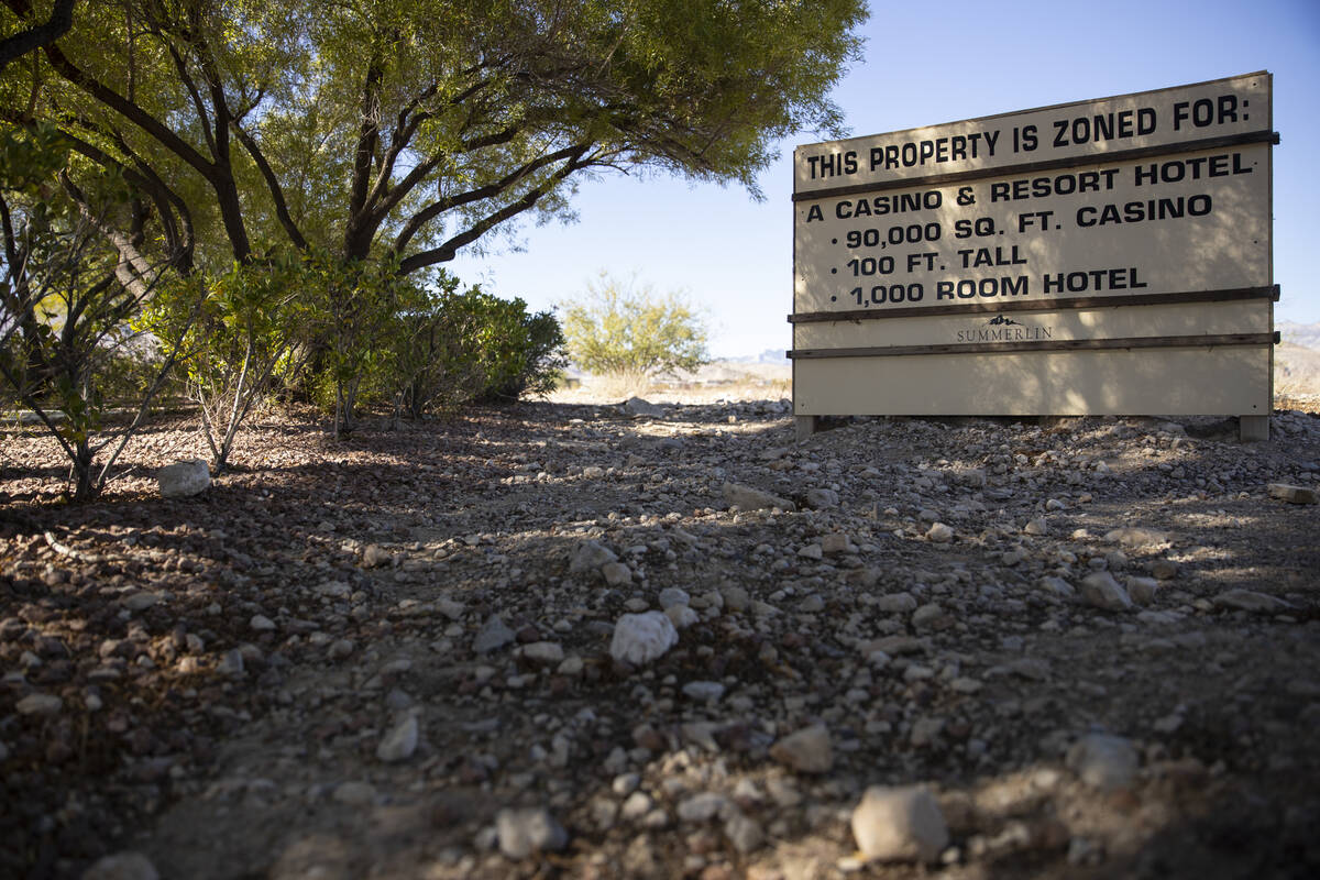 Station Casinos-owned land at the corner of Town Center Drive and Flamingo Road in Las Vegas, T ...