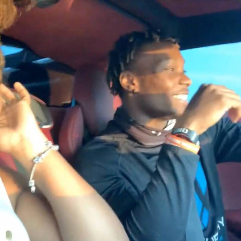 A screenshot from a video posted on the YouTube account of Henry Ruggs' girlfriend in 2020.