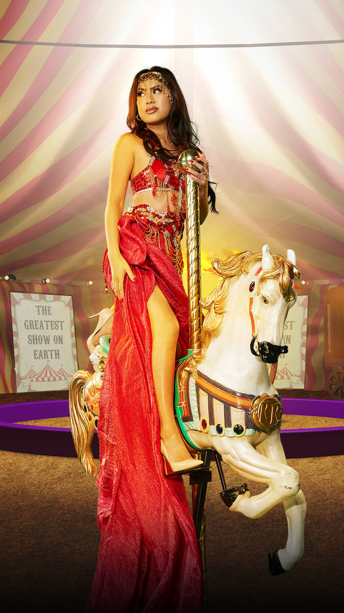 The Gypsy character is shown from "The Greatest Show On Earth" performing at Marquee Sundays at ...