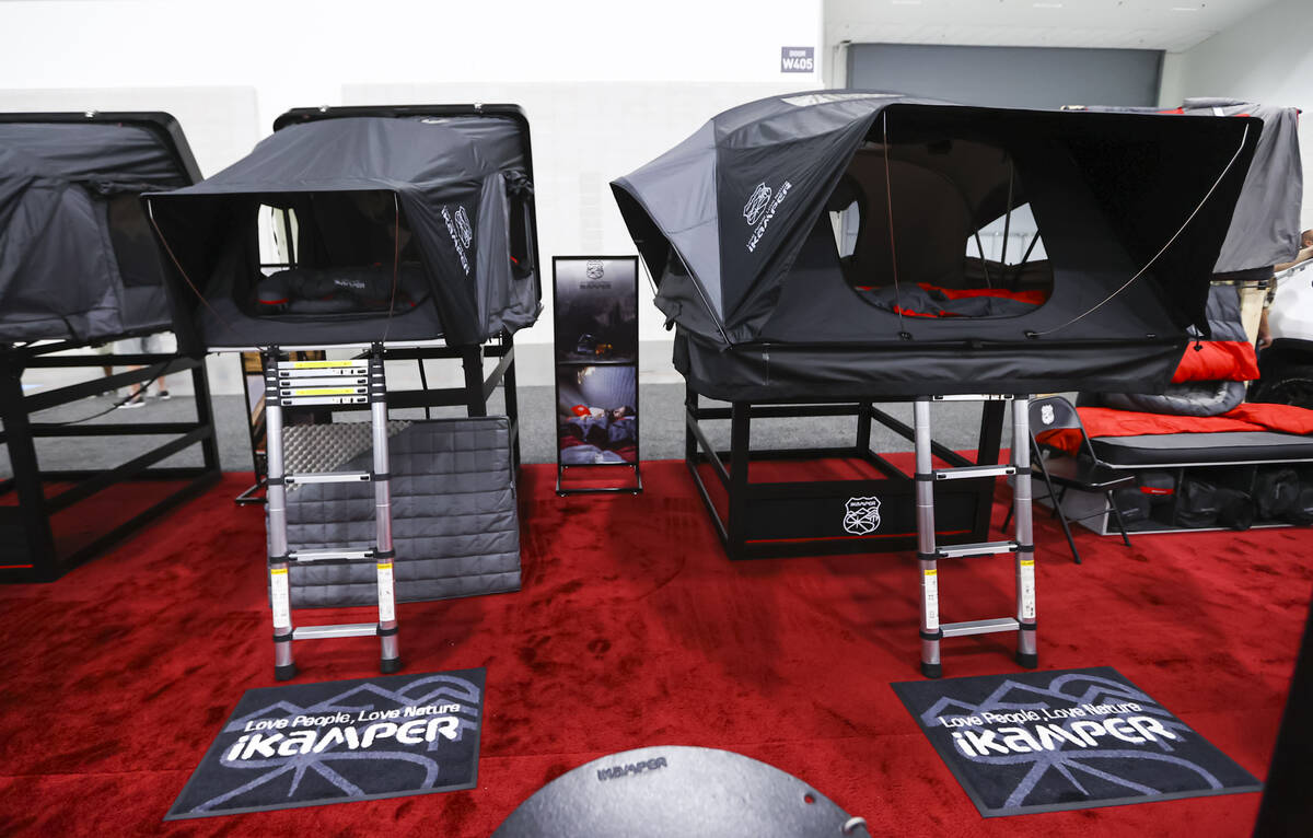 The iKamper booth is pictured during the SEMA automotive trade show at the Las Vegas Convention ...