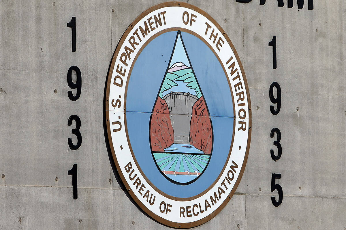 The historic Bureau of Reclamation seal and the construction start date (1931) and dedication d ...