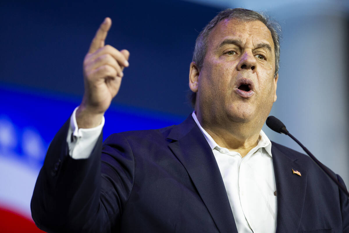 Former New Jersey Gov. Chris Christie gives a speech during the Republican Jewish Coalition ...