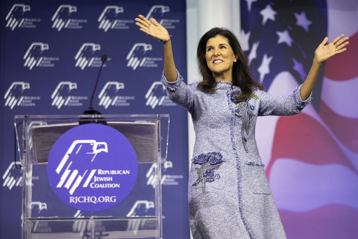Former Ambassador to the United Nations Nikki Haleyʴakes the stage to speak during the Re ...