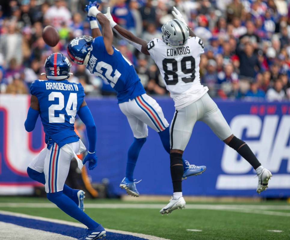 New York Giants cornerback James Bradberry (24) and New York Giants cornerback Adoree' Jackson ...