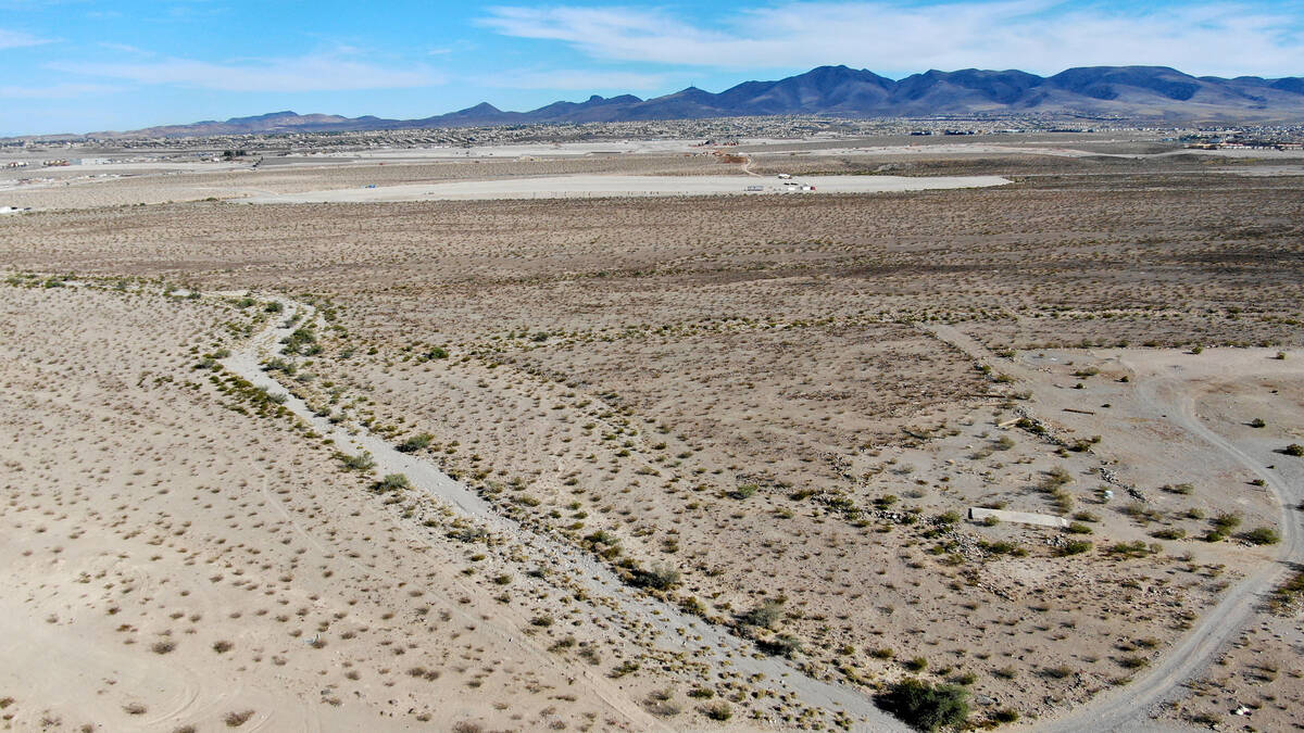 An aerial view of property for a 268-acre project south of the M Resort on Monday on November 8 ...