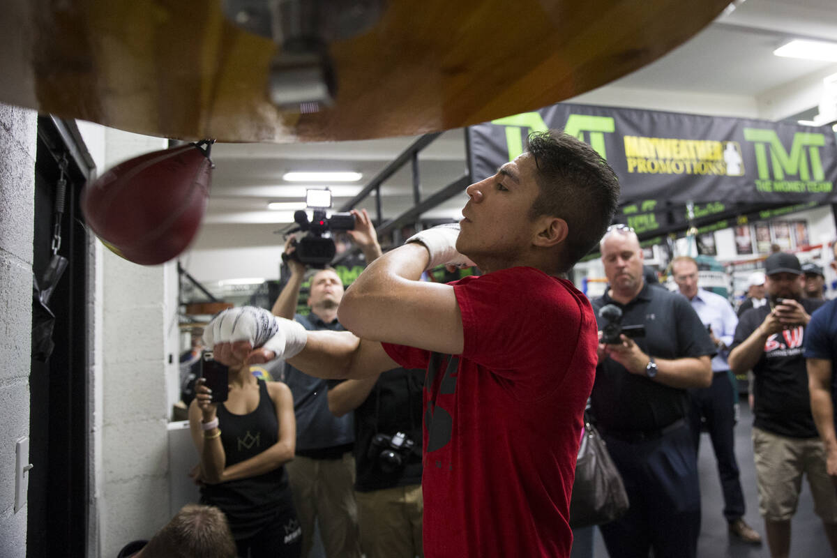 Jessie Vargas during a media workout event at the Mayweather Boxing Club in Las Vegas, Thursday ...