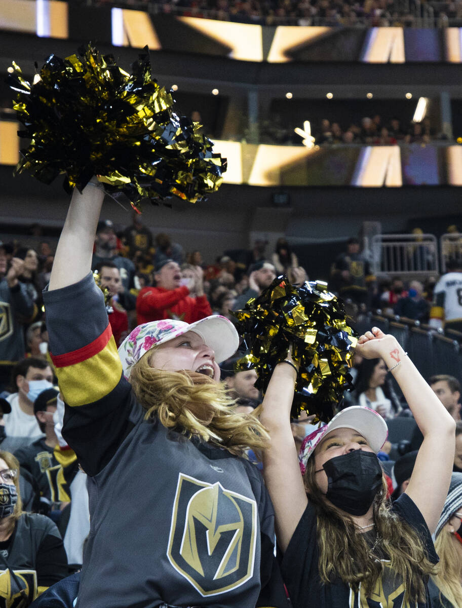 Vegas Golden Knights fans during an NHL hockey game against the Seattle Kraken on Tuesday, Nov. ...