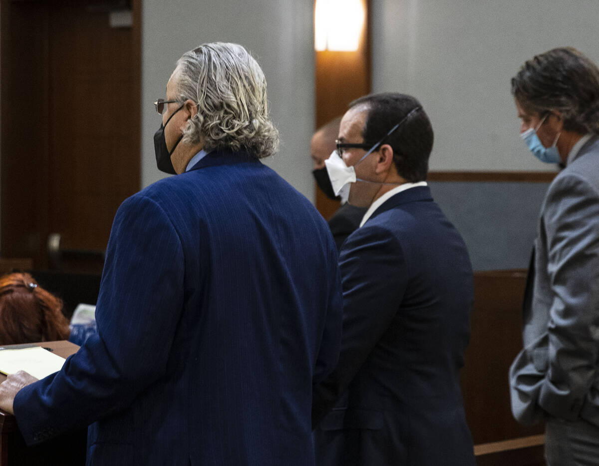 Attorneys David Chesnoff, left, and Richard Schonfeld, representing former Raiders wide receive ...