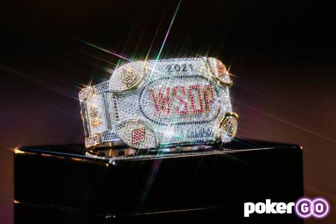 The bracelet that will be awarded to the World Series of Poker Main Event champion. (Enrique Ma ...