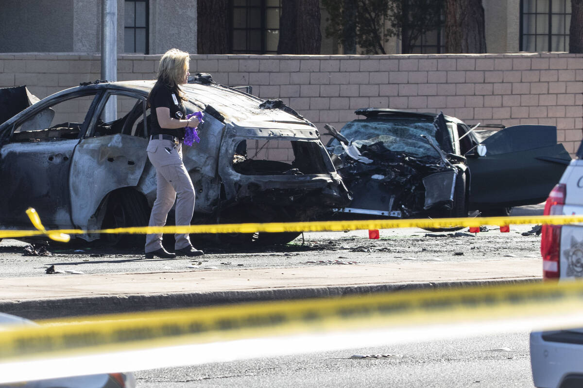 The Metropolitan Police Department investigates a fatal crash involving two vehicles at South R ...