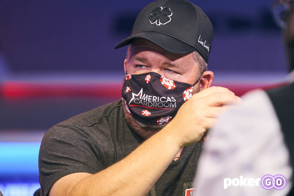 Chris Moneymaker plays on Day 3 of the World Series of Poker Main Event on Thursday, Nov. 11, 2 ...