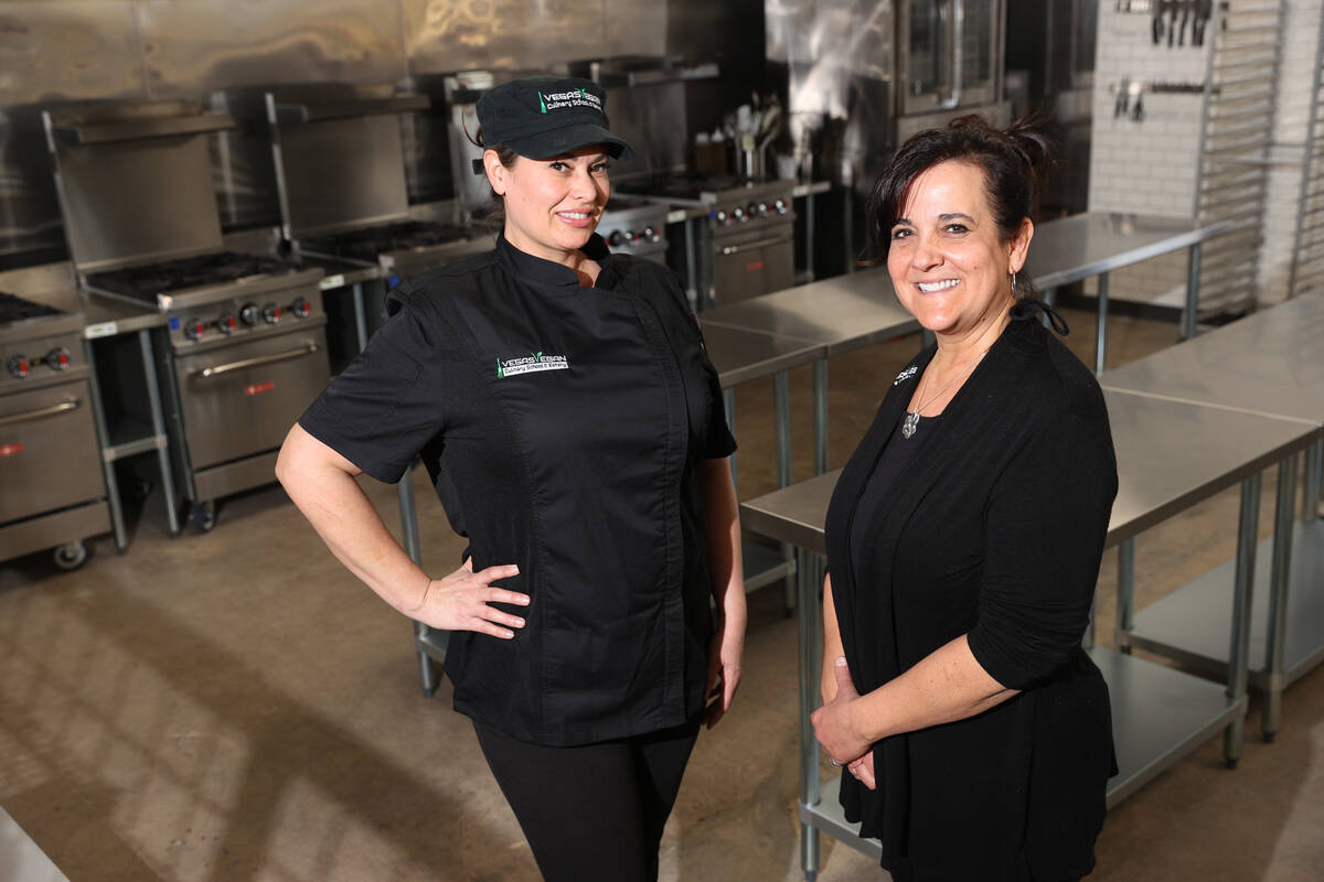 Mindy Poortinga, left, and Heather Heath, co-owners of Vegas Vegan Culinary School & Eatery ...