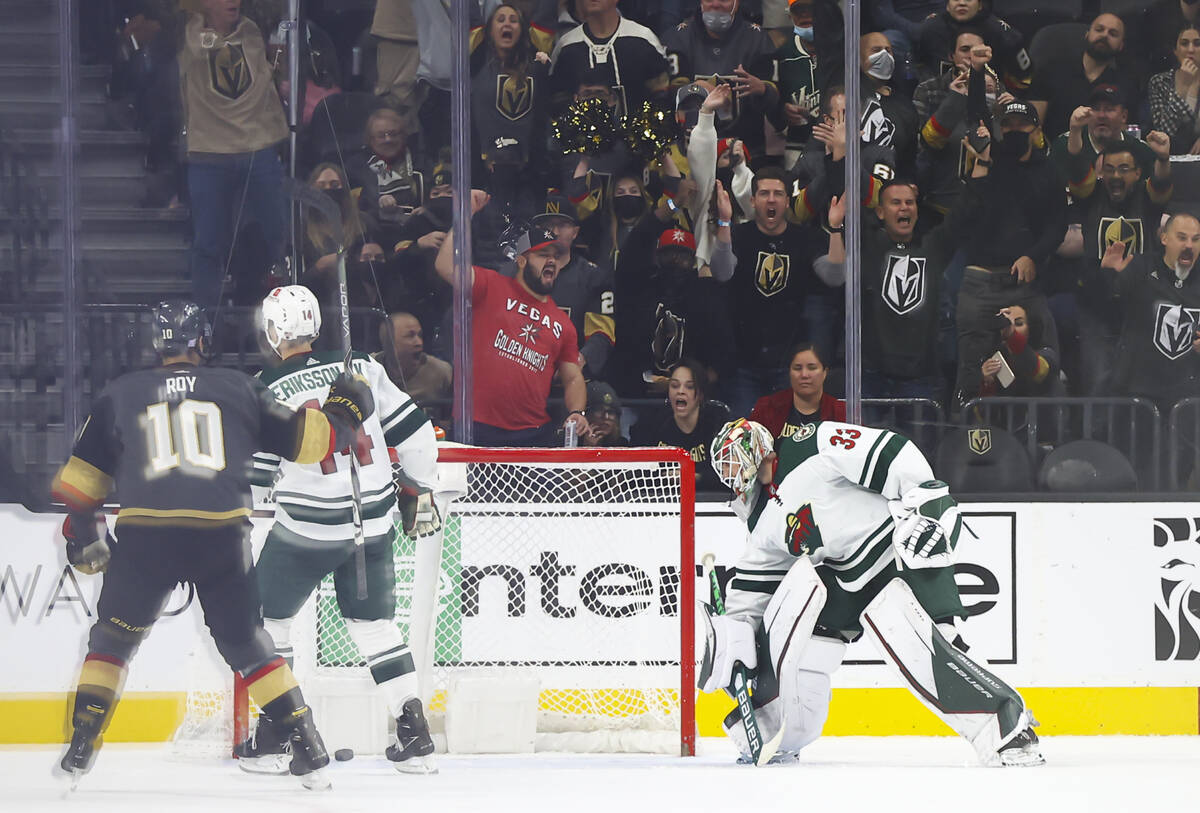 during the second period of an NHL hockey game at T-Mobile Arena in Las Vegas on Thursday, Nov. ...