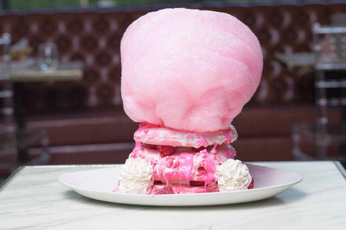 Cotton candy pancakes for brunch on the Las Vegas Strip