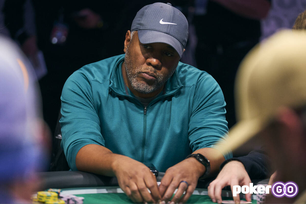 George Holmes on Day 7 of the World Series of Poker Main Event on Monday, Nov. 15, 2021, at the ...