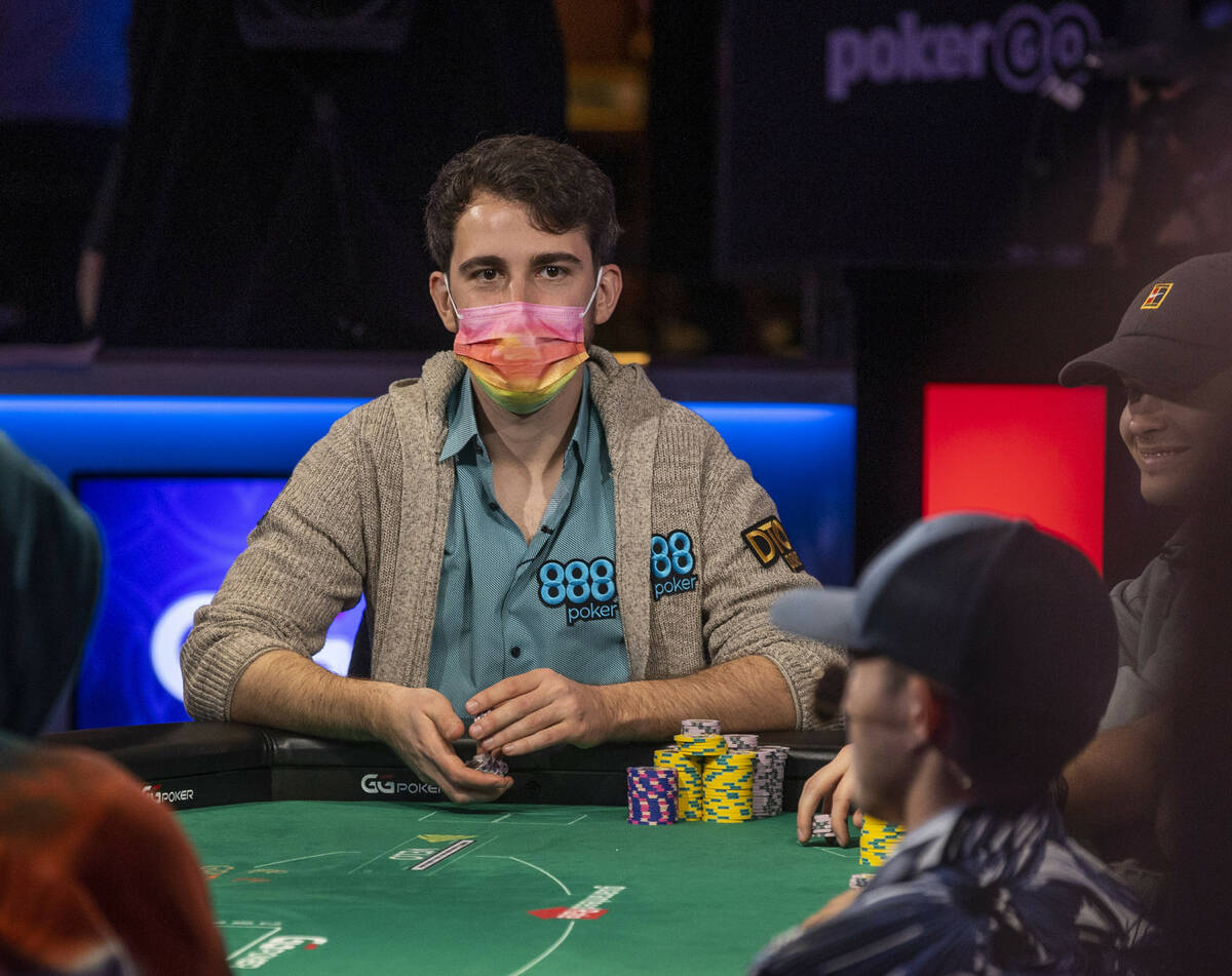 Koray Aldemir watches the play at the final table for the $10,000 buy-in Main Event at the Worl ...
